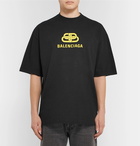 Balenciaga - Logo-Print Cotton-Jersey T-shirt - Black