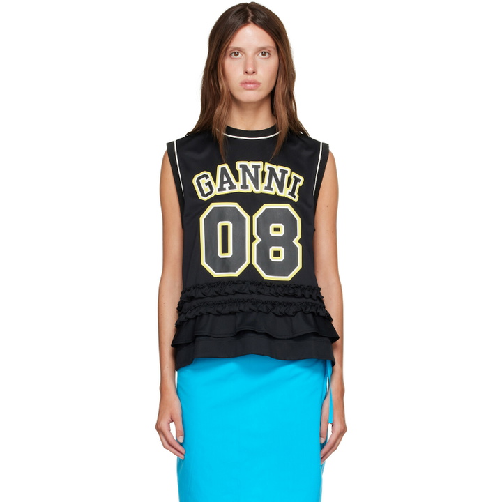 Photo: GANNI Black Cycora Oversized Tank Top