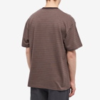 Polar Skate Co. Men's Dizzy Stripe T-Shirt in Chocolate