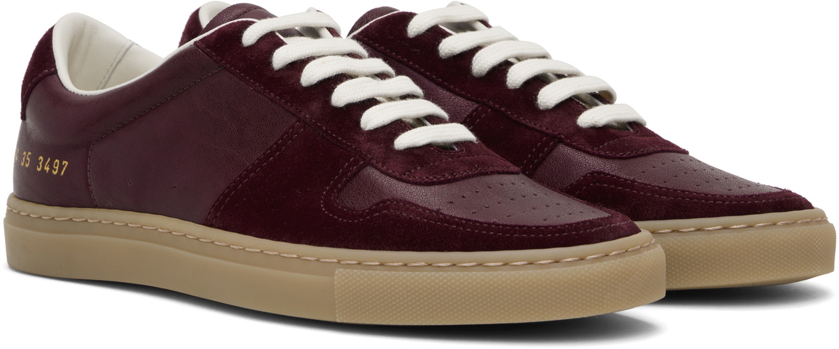 Common Projects Burgundy Bball Duo Slim Sneakers