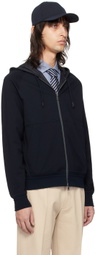 ZEGNA Navy Two-Way Zip Hoodie