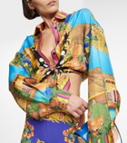 Versace Medusa Palm Springs tie-front silk blouse