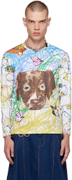 Chopova Lowena Multicolor Brown Dog Long Sleeve T-Shirt