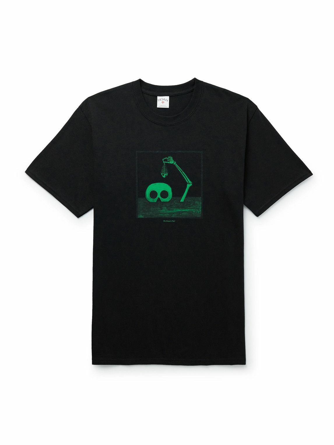 Noah - The Water's Fine Printed Cotton-Jersey T-Shirt - Black Noah NYC