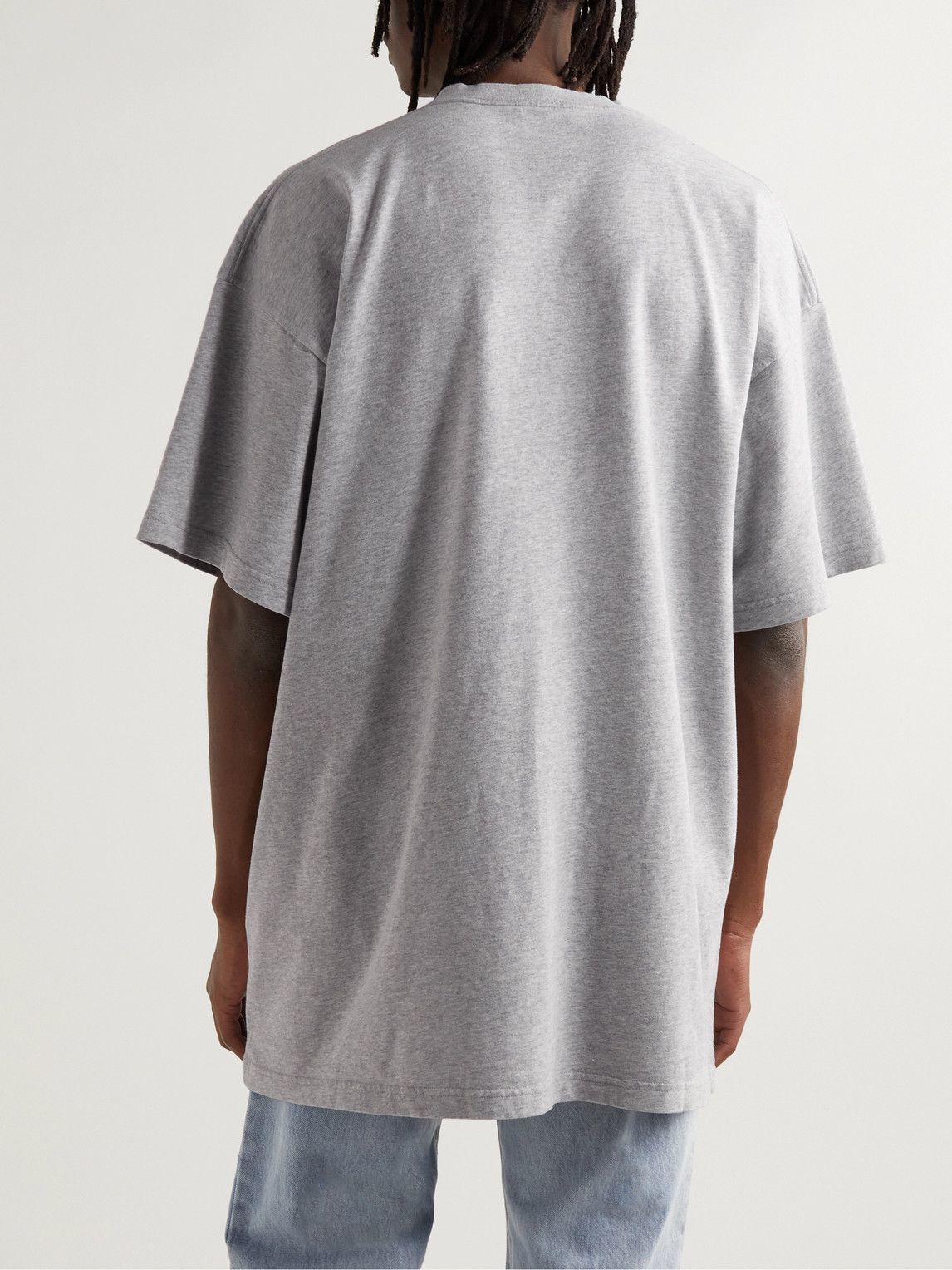 Tシャツ・カットソー Balenciaga Light Grey Cotton Oversize T-Shir Balenciaga - Oversized Logo-Print Cotton-Jersey T-Shirt