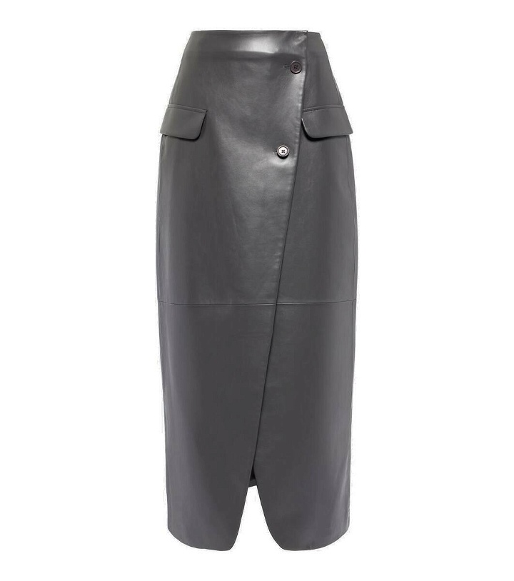 Photo: The Frankie Shop Nan asymmetric faux leather maxi skirt