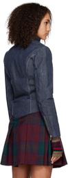 paria /FARZANEH Blue Zip-Up Denim Jacket