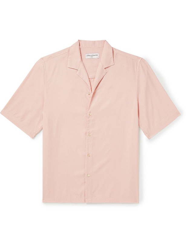 Photo: Officine Générale - Eren Camp-Collar TENCEL Lyocell Shirt - Pink