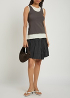 Lemaire Crinkled Cotton-blend Mini Wrap Skirt Dark Grey