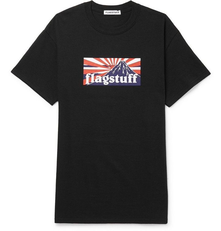 Photo: Flagstuff - Printed Cotton-Jersey T-Shirt - Men - Black