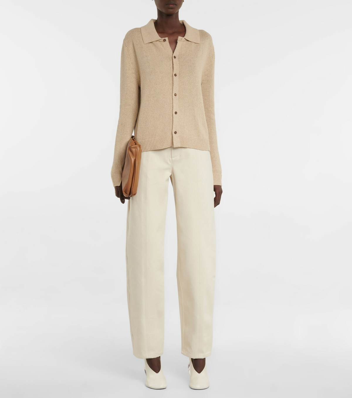 Deveaux New York - Opal high-rise straight cotton pants