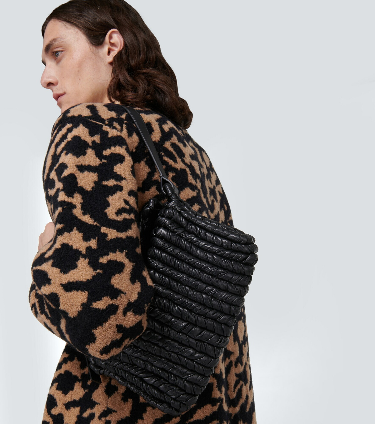 Nanushka - Busket Baguette woven shoulder bag