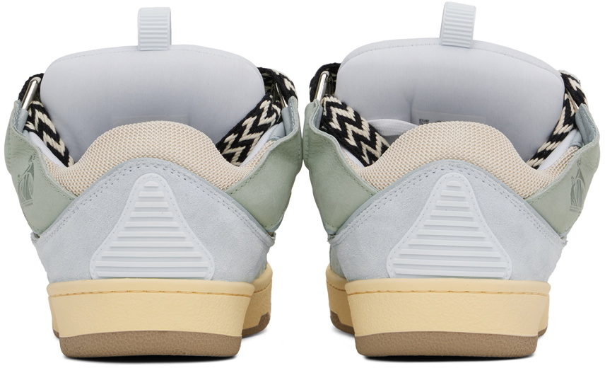 Lanvin Blue & Green Leather Curb Sneakers Lanvin