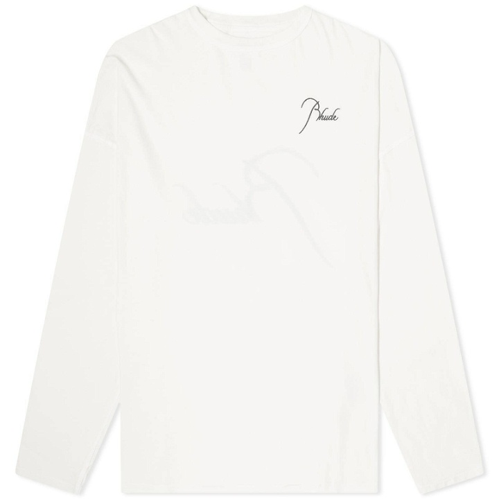 Photo: Rhude Men's Long Sleeve Reverse T-Shirt in Vintage/White