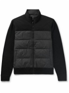 James Perse - Quilted Nylon-Panelled Wool and Cashmere-Blend Down Jacket - Black