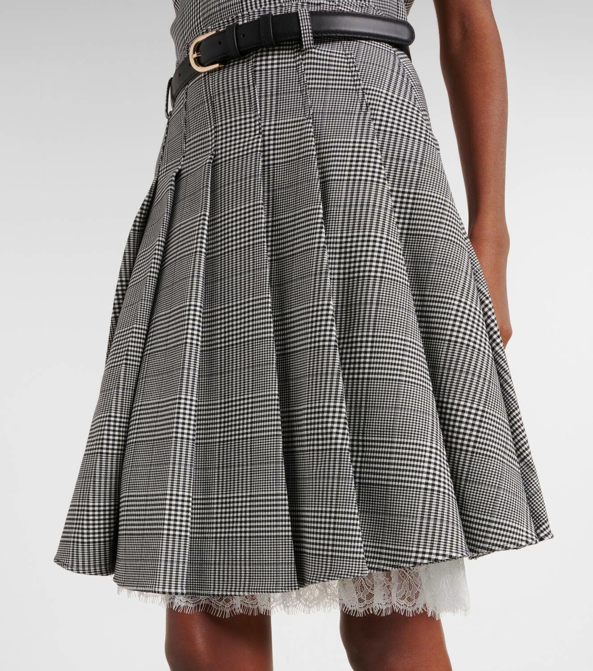 Self-Portrait Prince of Wales check pleated miniskirt Self