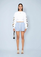 Off-White Arrow Flowers Crop Crew Logo Sweatshirt