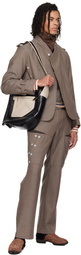 Kiko Kostadinov Black & Beige Deultum Leather Bag