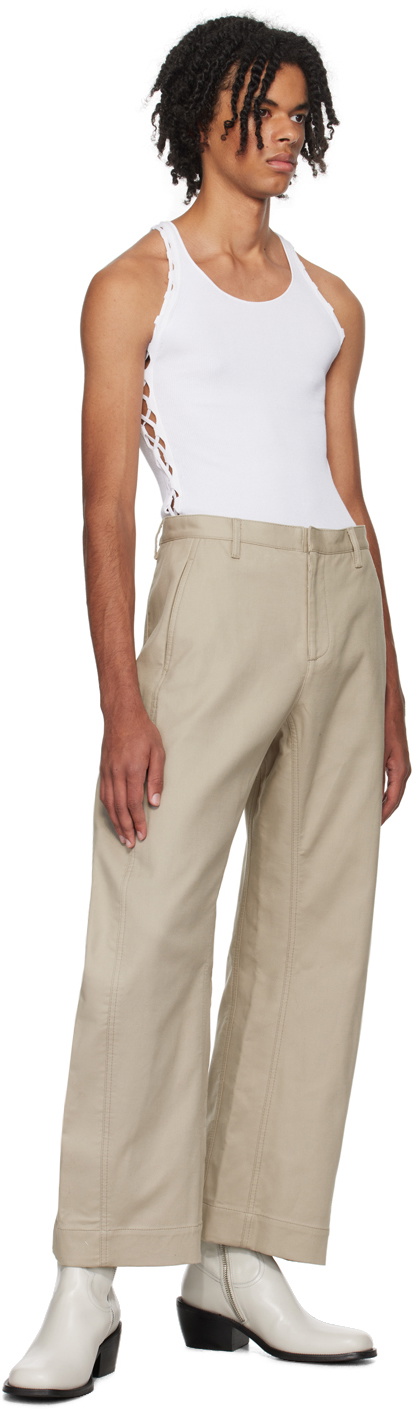 Dion Lee Beige Arch Trousers
