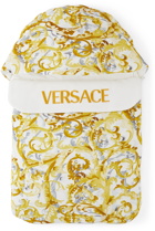 Versace Baby White & Gold Baroccoflage Nest Sleeping Bag