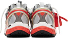 Off-White Silver & Red 'Be Right Back' Sneakers