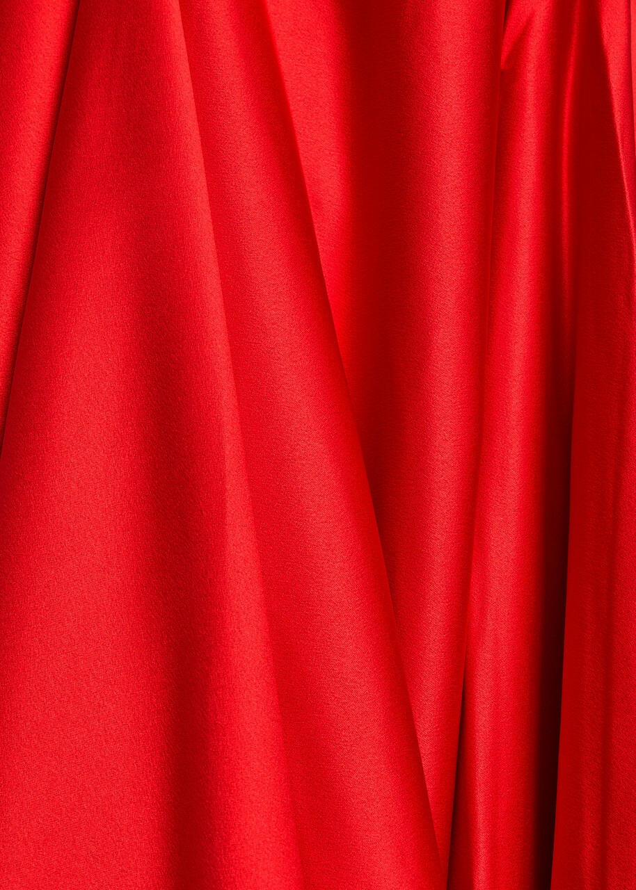 Solace London Alessandra Strapless Satin and Crepe Gown Red
