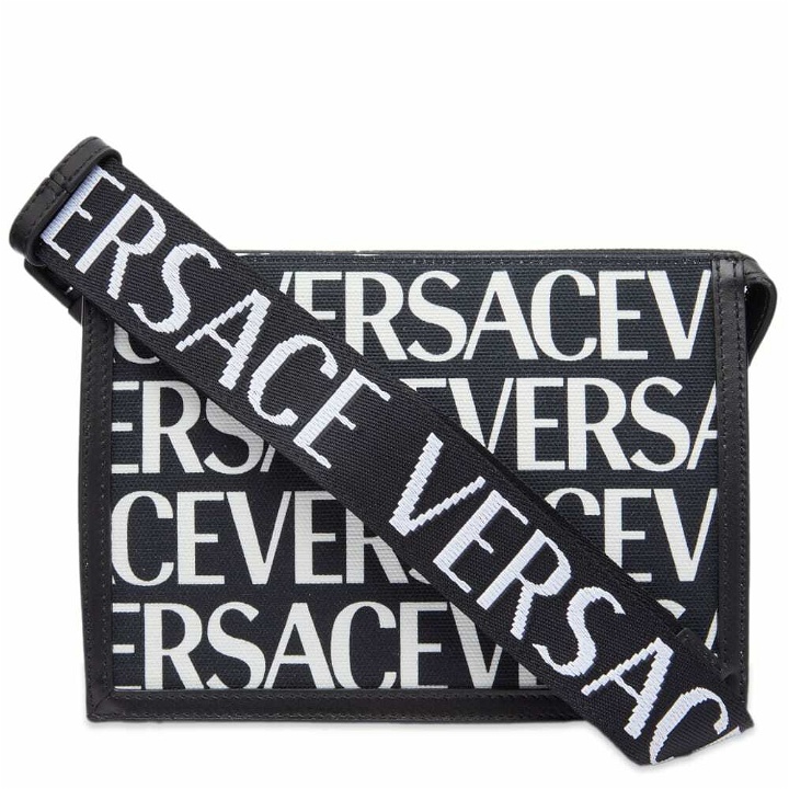 Photo: Versace Men's Repeat Logo Cross Body Bag in Black