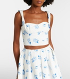 Leo Lin Lexi floral cotton crop top