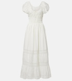 Faithfull Elbie lace-trimmed cotton maxi dress