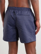 Mr P. - Navi Striped Straight-Leg Swim Shorts - Blue