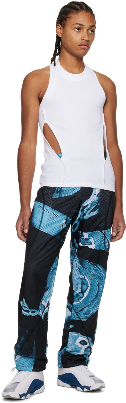 Saul Nash Black & Blue Printed Reversible Trousers