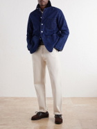 Drake's - Corduroy-Trimmed Denim Chore Jacket - Blue
