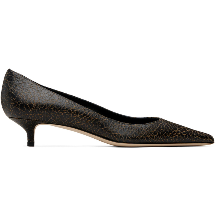 Photo: Jimmy Choo Black Amelia 35 Crackled Leather Heels