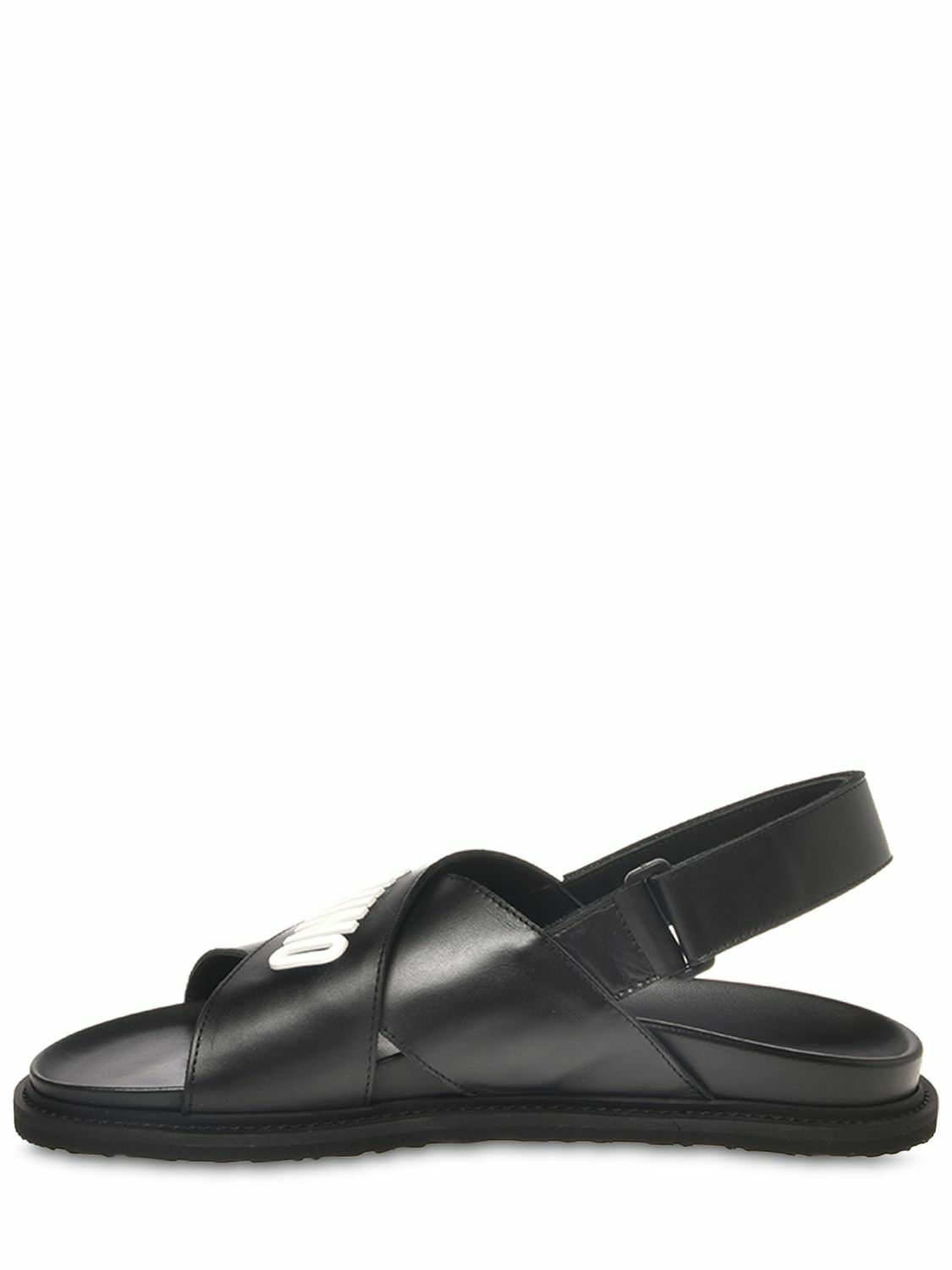 MOSCHINO - Logo Leather Sandals Moschino