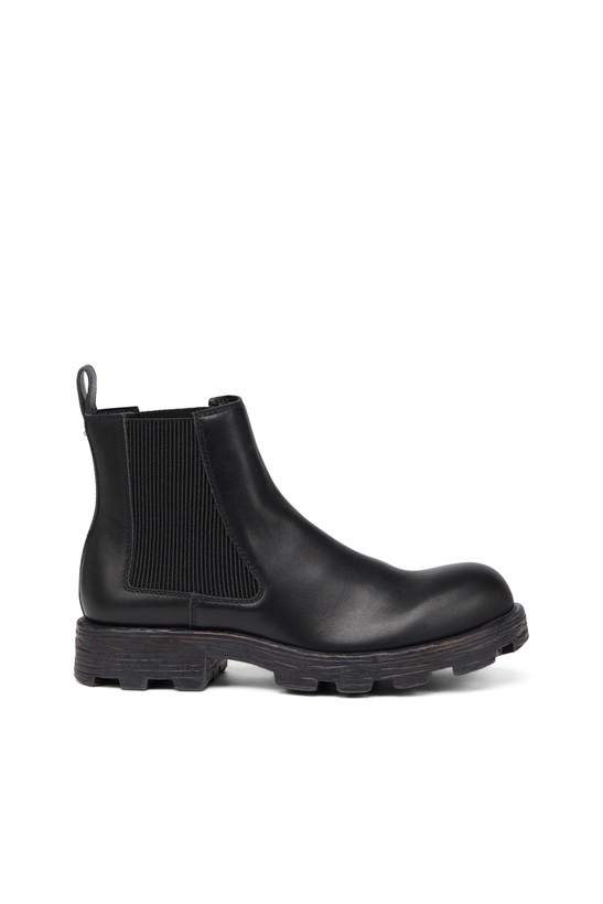 Photo: Diesel D-Hammer-Leather Chelsea boots with chunky sole - Boots Mens in Black