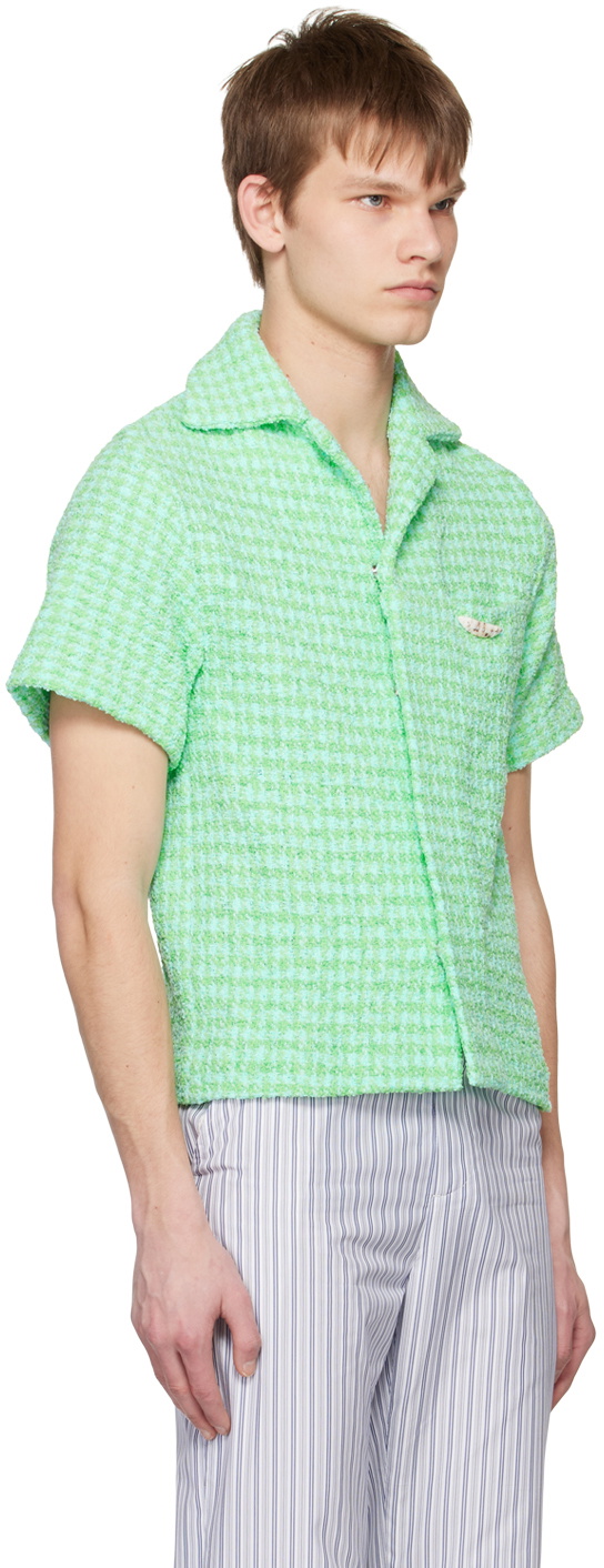 young n sang Green & Blue Shell Shirt