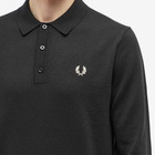 Fred Perry Men's Long Sleeve Knit Polo Shirt in Black