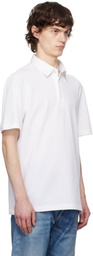 Brioni White Cotton Piqué Polo