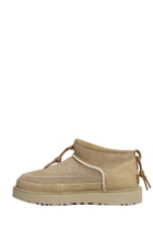 UGG Ultra Mini Crafted Low Heels Ankle Boots In Beige Suede