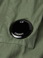 C.P. Company - Logo-Appliquéd Garment-Dyed Cotton-Gabardine Overshirt - Green