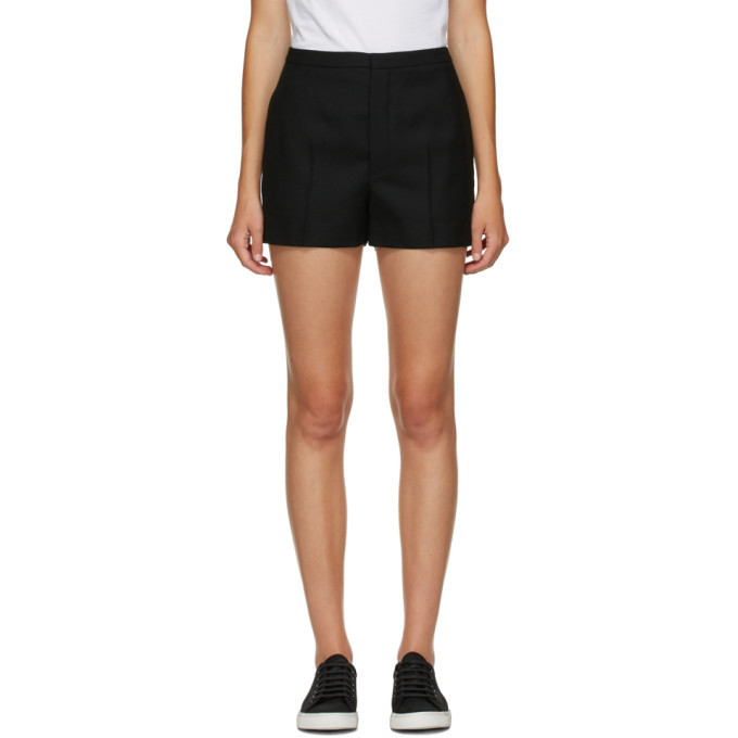 Saint Laurent Black Wool Gabardine Shorts Saint Laurent