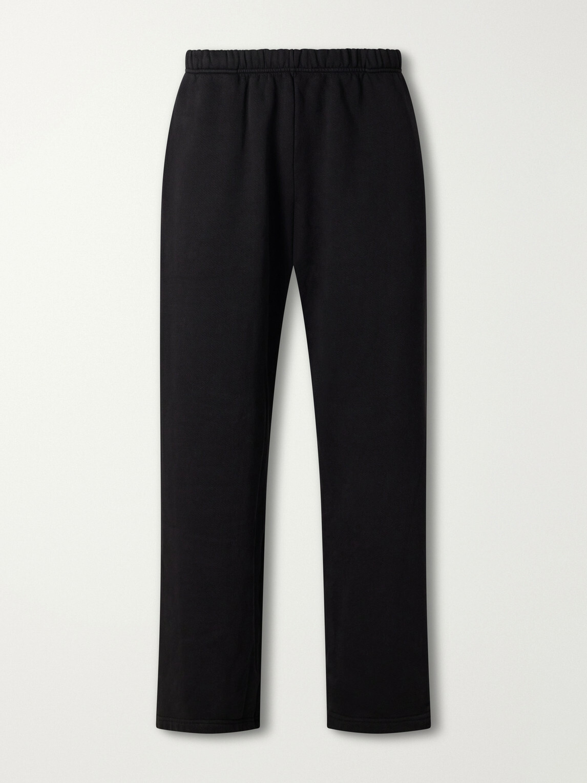 Les Tien - Party Wide-Leg Garment-Dyed Cotton-Fleece Sweatpants - Black