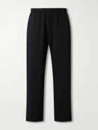 Les Tien - Party Wide-Leg Garment-Dyed Cotton-Fleece Sweatpants - Black