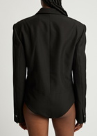 Coperni Double-breasted Twill Blazer Bodysuit Black