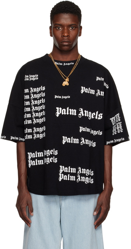 Photo: Palm Angels Black Cotton T-Shirt