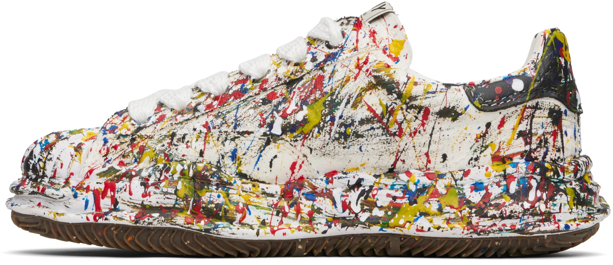Maison MIHARA YASUHIRO White 'Blakey' OG Sole Sputtering Paint Canvas Sneakers