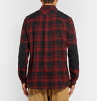 And Wander - Shell-Panelled Checked Wool-Blend Shirt - Men - Red