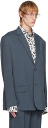 Balenciaga Gray Notched Blazer