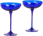 Estelle Colored Glass Blue Champagne Coupe Set