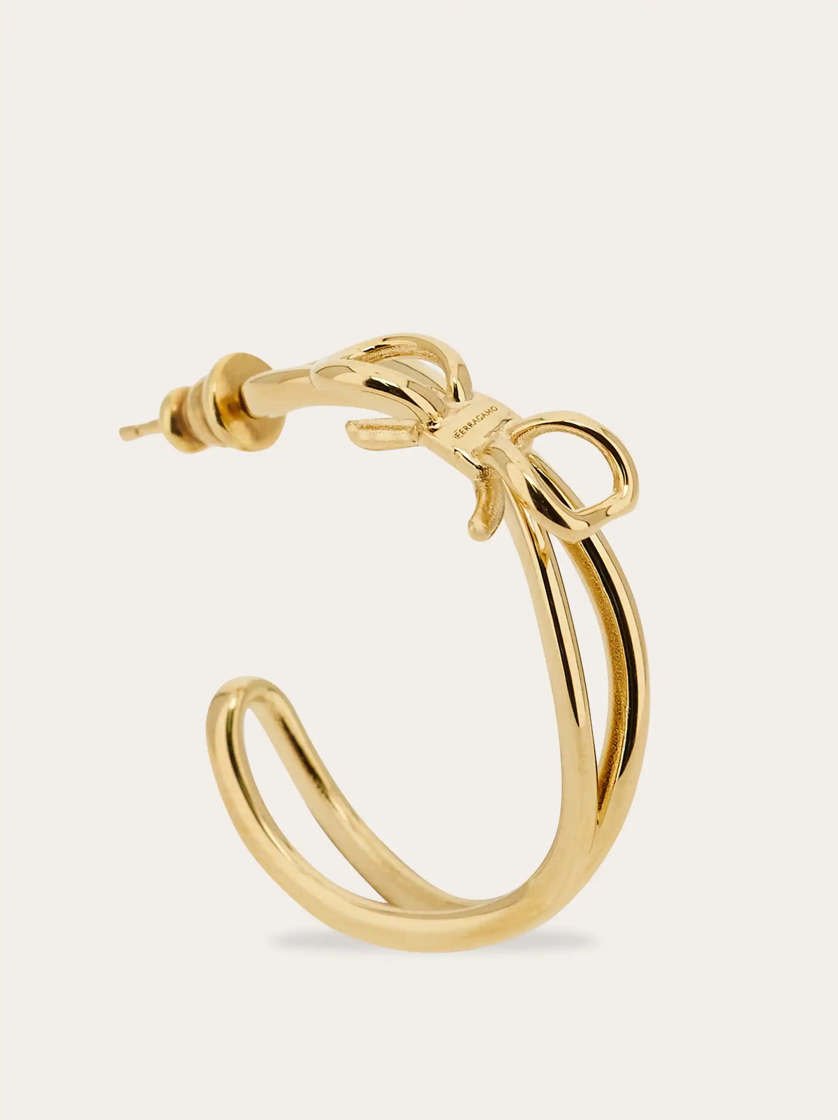 Ferragamo Womens Earrings with bow in Gold